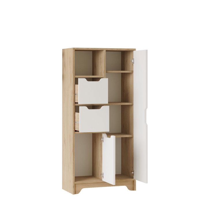 Hanah Home Armario Multiusos LIB1-SW Roble y Blanco
